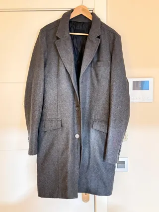 Abrigo largo gris hombre XL