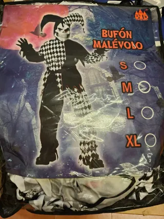 Disfraz de Adulto Bufón Malévolo Talla S