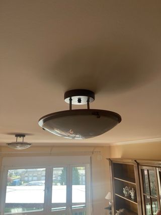 Lámpara de techo madera y cristal