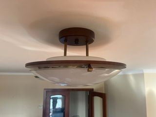 Lámpara de techo madera y cristal