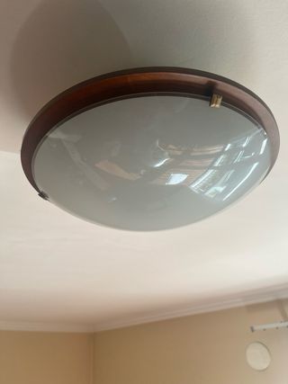 Lámpara de techo madera y cristal