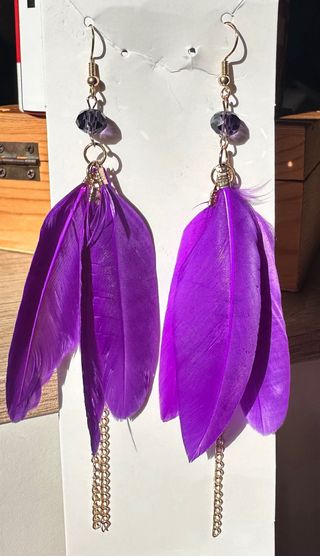 Pendientes Étnicos Morados. Ideales para el verano