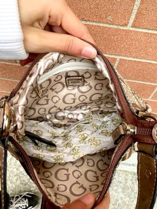 Vintage Guess bag leather y2k brown silver black