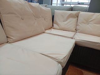 Conjunto Terraza Ratán Beige y Marrón