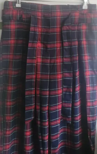 Pantalón cuadros pierna ancha T.38