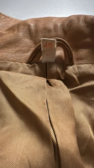 Chaqueta Piel Hervas Camel Talla 48