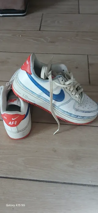 Scarpe Nike Air Force 1 AF-1 Rosse Bianche
