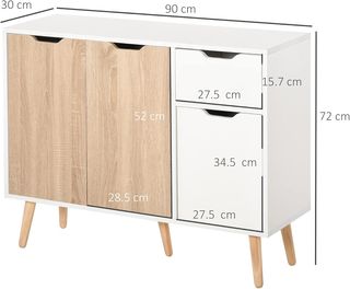 Mobiletto Multiuso con Cassetto e Armadietti, Cred