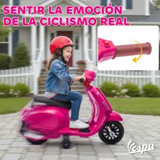 Moto Vespa Eléctrica Infantil Rosa