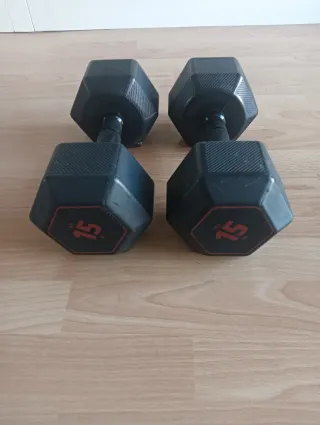 Mancuernas Caucho 15 Kg (Par)