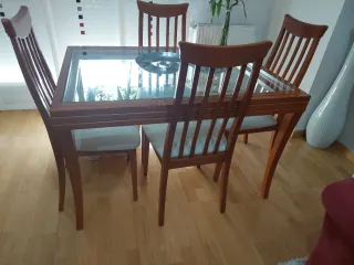 Sillas de salón madera y tela