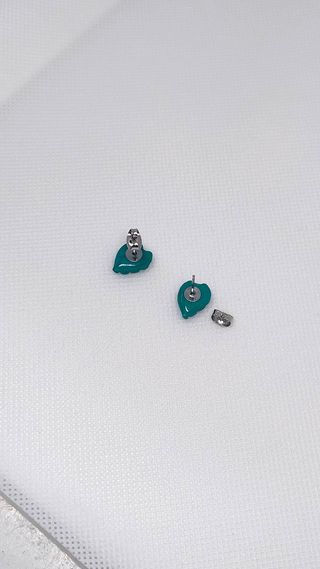 Pendientes mini hoja verde