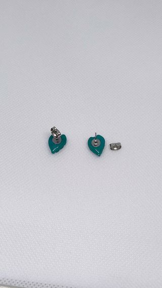 Pendientes mini hoja verde