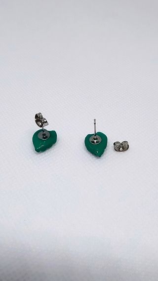 Pendientes mini hoja verde