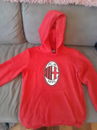 Felpa AC Milan rossa con stemma 1899,taglia 12anni