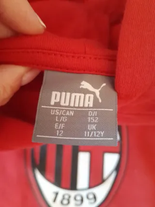Felpa AC Milan rossa con stemma 1899,taglia 12anni
