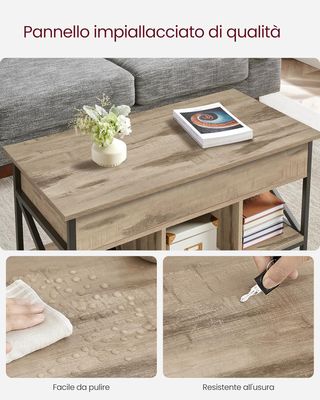 Tavolino da Salotto con Piano Sollevabile, Tavolin