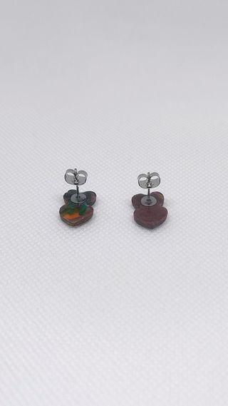 Pendientes mini corazones multicolor