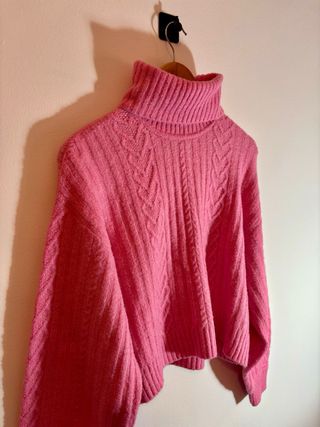 Jersey H&M Rosa Cuello Alto Talla Única
