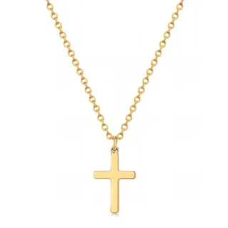 Collar Cruz Bañado en Oro 18k