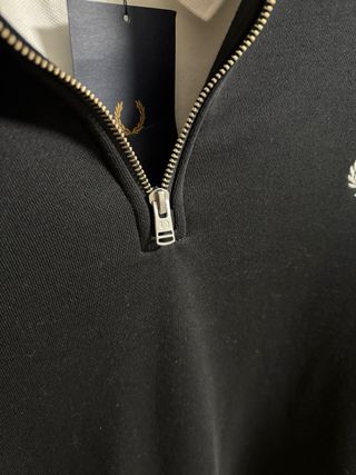 Sudadera Fred Perry Negra Media Cremallera