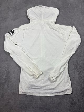 Giacca a vento Adidas con cappuccio bianca S