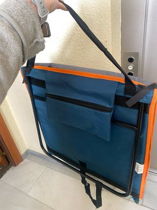 Tumbona playa plegable azul/naranja