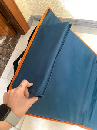 Tumbona playa plegable azul/naranja