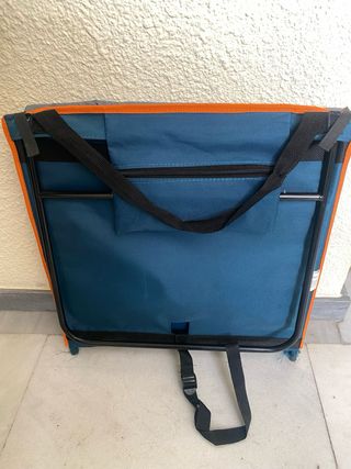 Tumbona playa plegable azul/naranja
