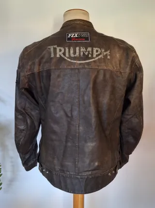Chaqueta Biker Piel Triumph Marrón