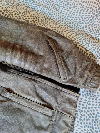 Chaqueta Biker Piel Triumph Marrón