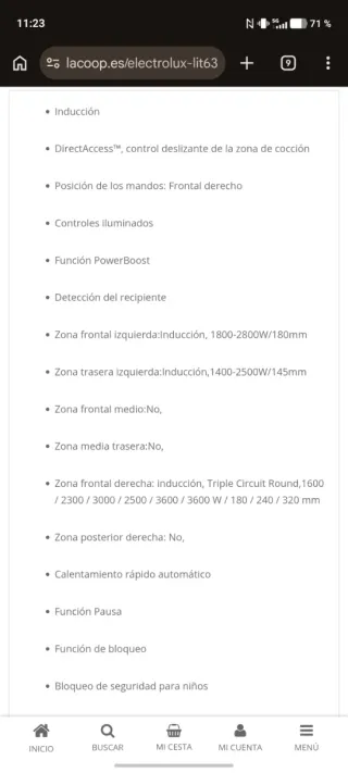 Placa Inducción Electrolux LIT6340CK