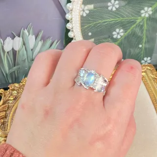 Pendientes de Aguamarina natural (anillos)