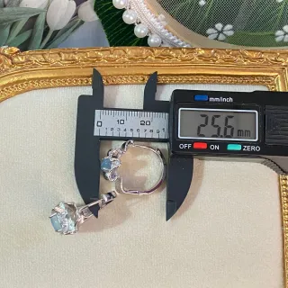 Pendientes de Aguamarina natural (anillos)