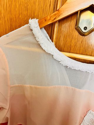 Camiseta Desigual coral transparencias XL