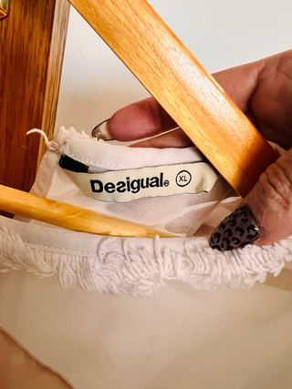 Camiseta Desigual coral transparencias XL