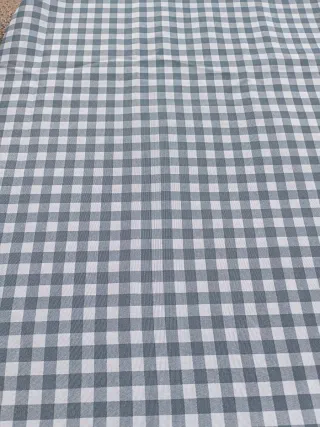 Lona a quadri nero petrolio e bianco