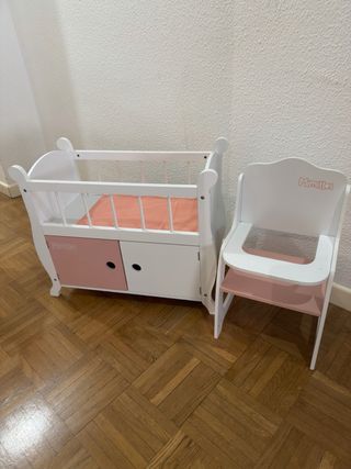 Cuna y trona de bebes madera juguetos