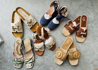 Lote stock sandalias piel mujer Made in Spain