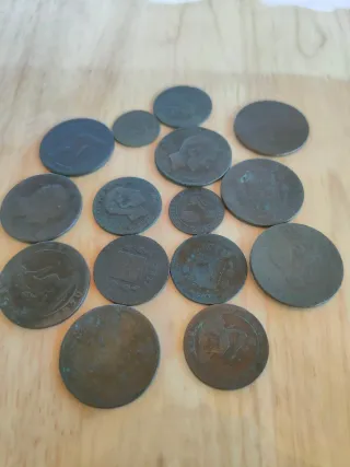 Lote 15 Monedas Cobre 1870