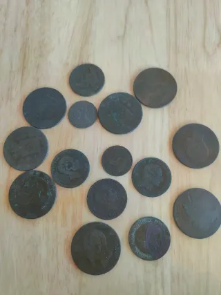 Lote 15 Monedas Cobre 1870