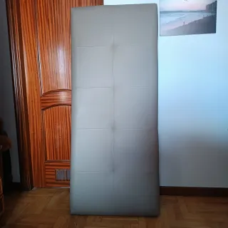 Cabecero Beige 2 Plazas Piel Sintética