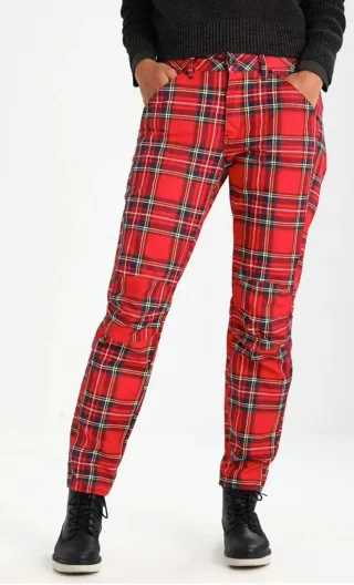 Pantalón cuadros rojo talla 40