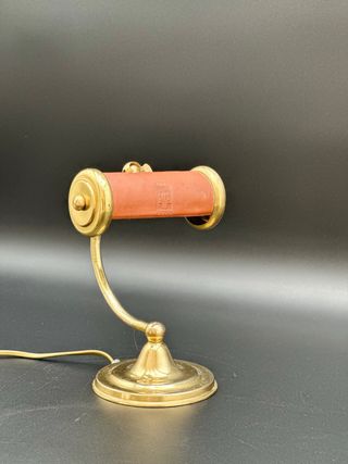 Lampada C.R.I. ottone e pelle vintage