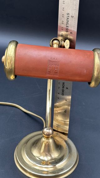 Lampada C.R.I. ottone e pelle vintage