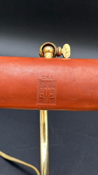 Lampada C.R.I. ottone e pelle vintage