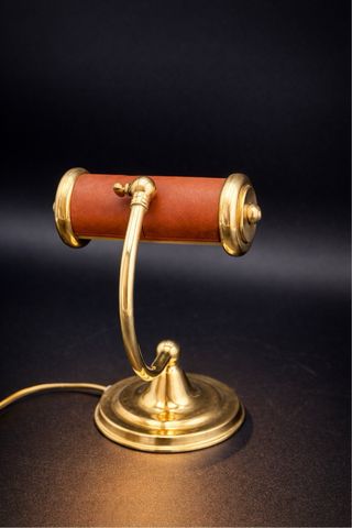 Lampada C.R.I. ottone e pelle vintage