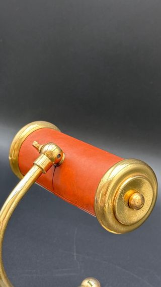 Lampada C.R.I. ottone e pelle vintage