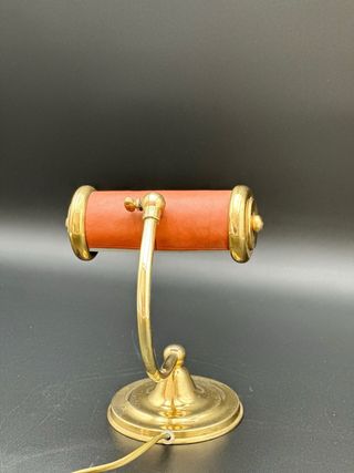 Lampada C.R.I. ottone e pelle vintage