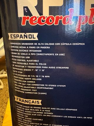 Tocadiscos Fenton Marrón y Gris